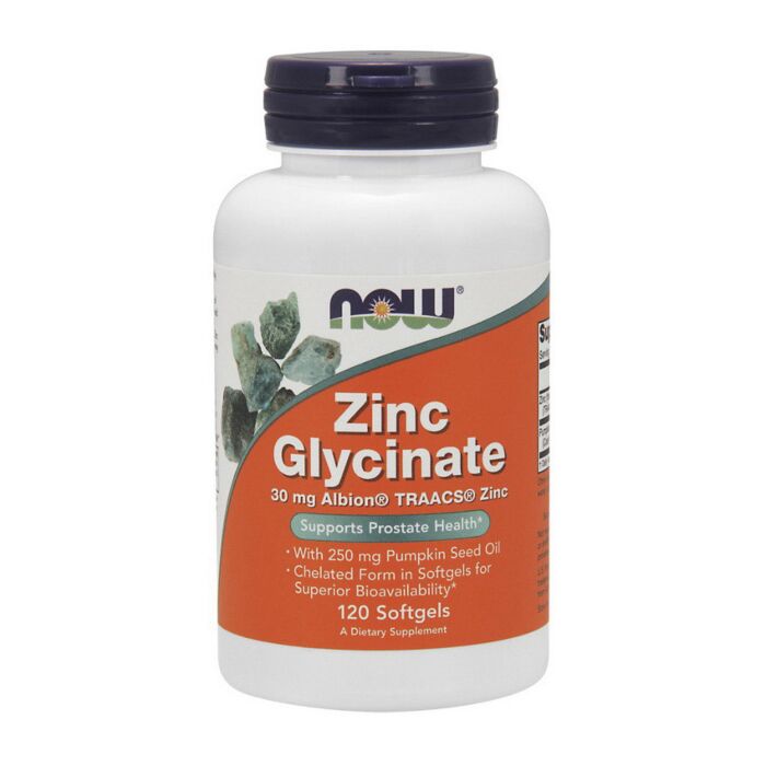 Цинк NOW Zinc Glycinate 120 капсул (Глицинат цинка)