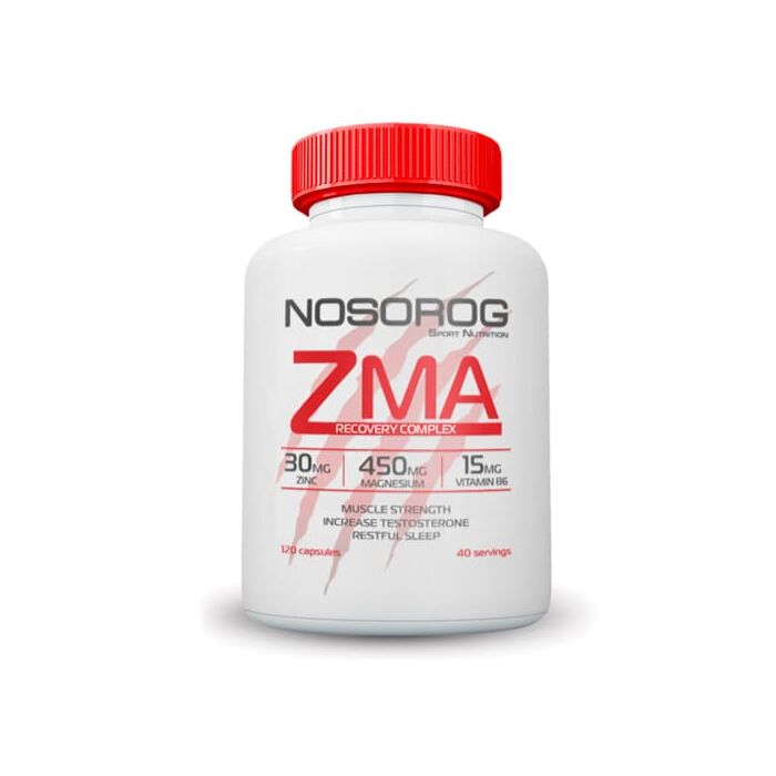 Цинк, магнію аспартат плюс вітамін В6 Nosorog ZMA, 120 капсул