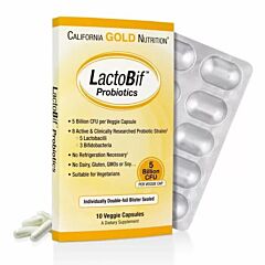 LactoBif Probiotics, 5 млд КОЕ, 10 вегетарианских капсул