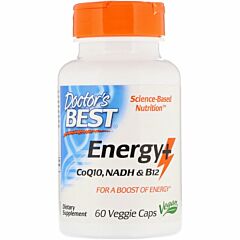 Energy+ CoQ10, NADH & B12, 60 капсул