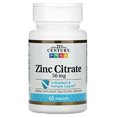 Картинка 21 century Zinc Citrate 50 mg 60 tablets