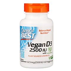 Веганский Витамин D3 2500IU, 60 гелевых капсул
