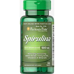 Картинка Puritan's pride Spirulina 500 mg 100 tabs
