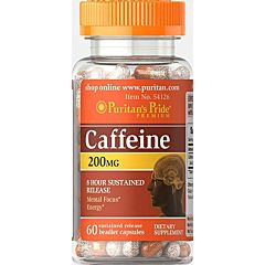 Картинка Puritan's pride Caffeine 200 mg 8-Hour Sustained Release 60 Capsules