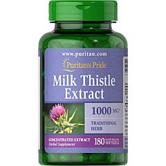 Картинка Puritan's pride Milk Thistle 4:1 Extract 1000 mg (Silymarin) 180 Softgels