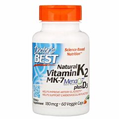 Vitamin K2 plus Vitamin D3, 180 мкг, 60 капсул