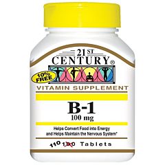 Картинка Тиамин, Vitamin B-1, 21st Century, 100 мг, 110 табл.