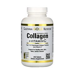  Hydrolyzed Collagen Peptides + Vitamin C, Type 1 & 3 - 250 tabl